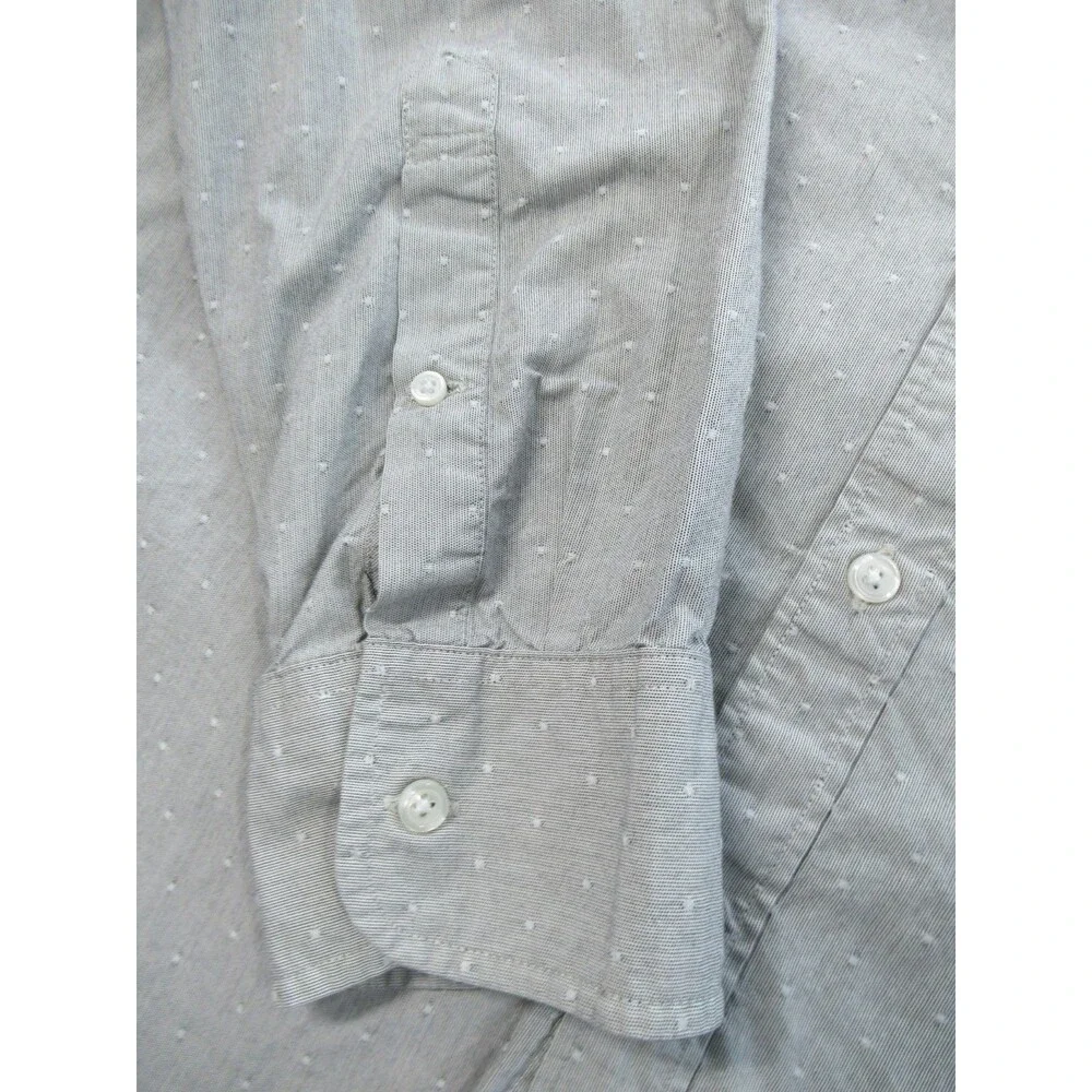 J.CREW Men’s Sz. XL Slim Fit Shirt Buttoned Up Long Sleeve Gray Dots Preppy